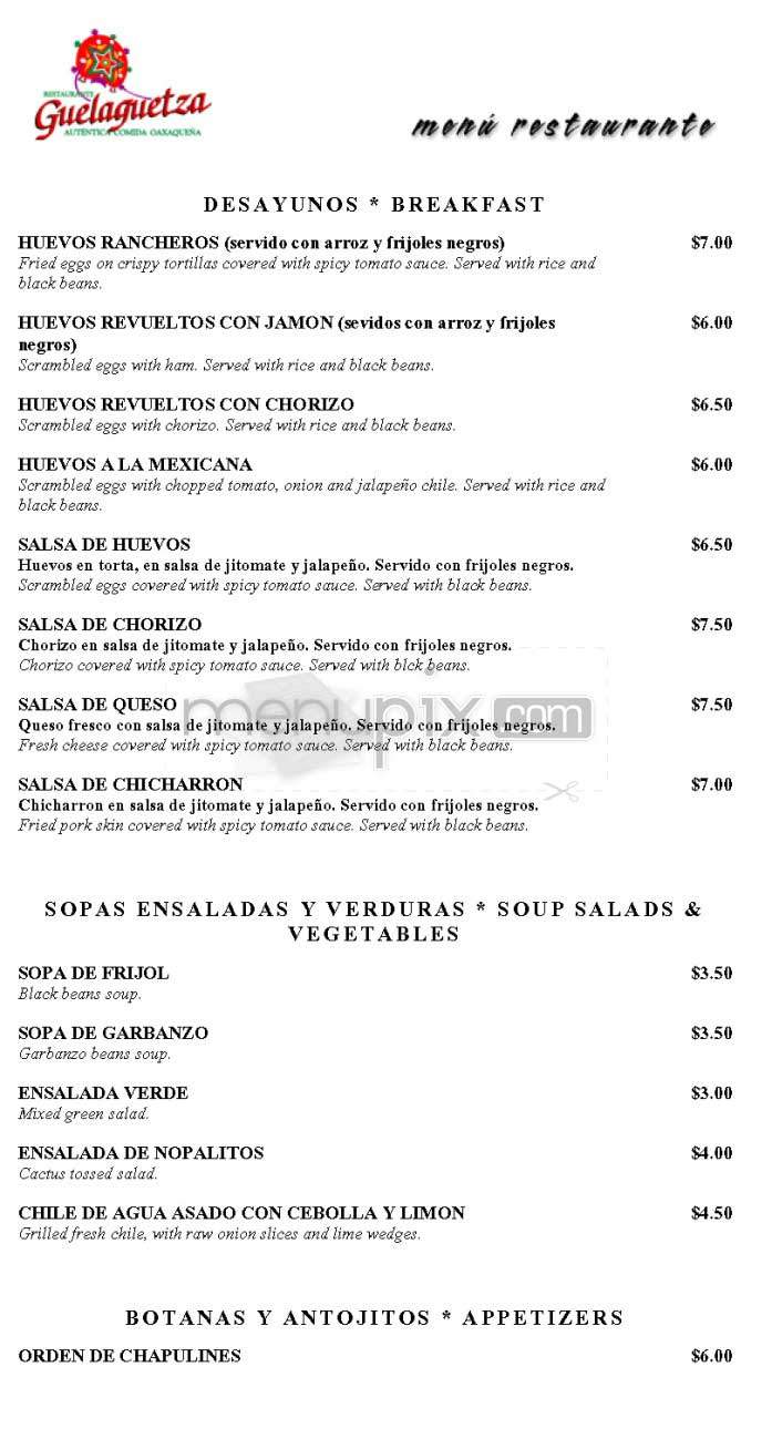Guelaguetza - Los Angeles, CA menu_pic