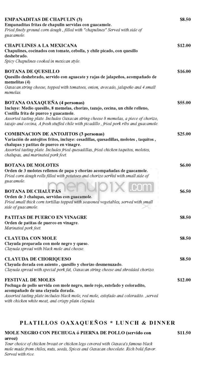 Guelaguetza - Los Angeles, CA menu_pic