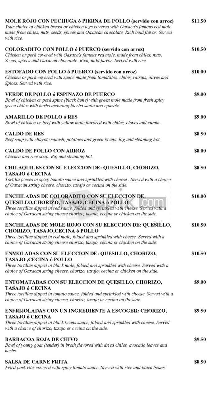 Guelaguetza - Los Angeles, CA menu_pic