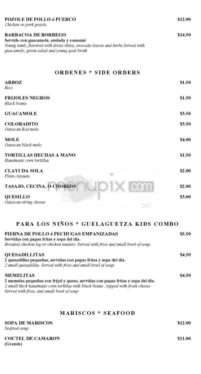 Guelaguetza - Los Angeles, CA menu_pic