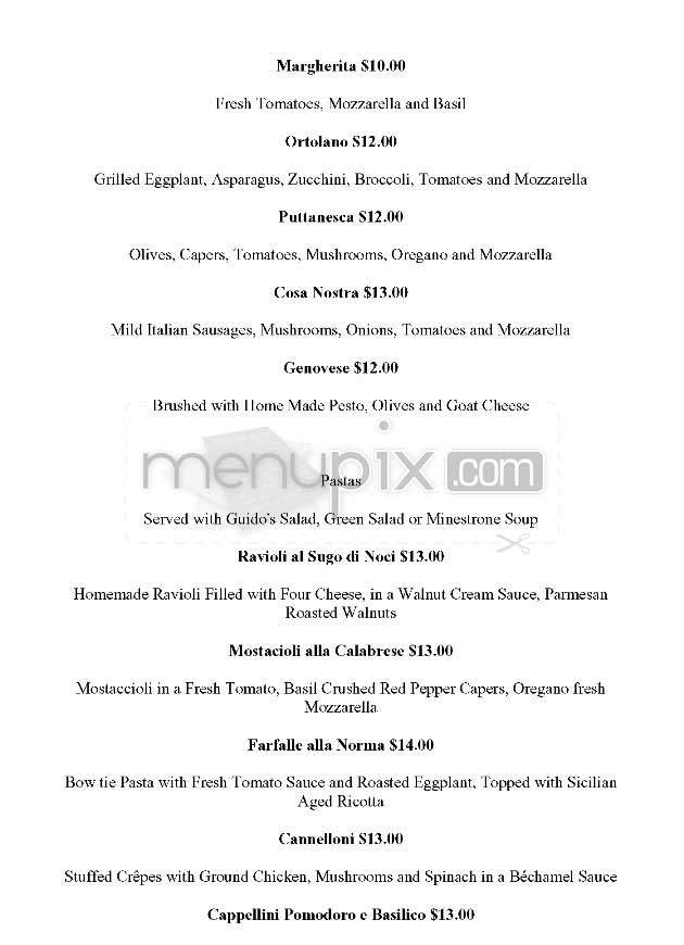Guido's Malibu - Malibu, CA menu_pic