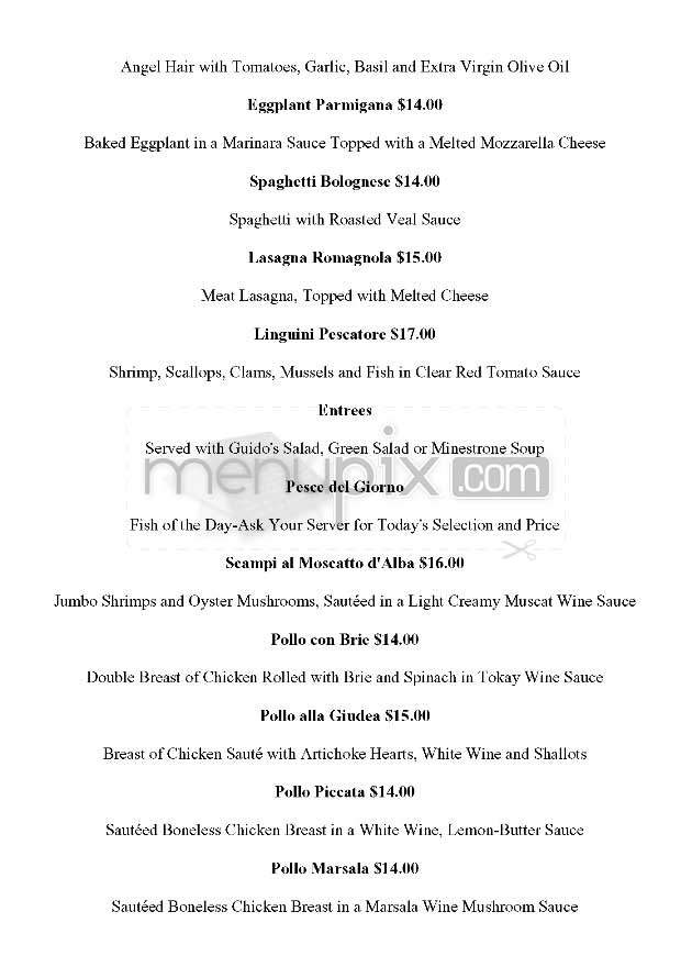 Guido's Malibu - Malibu, CA menu_pic