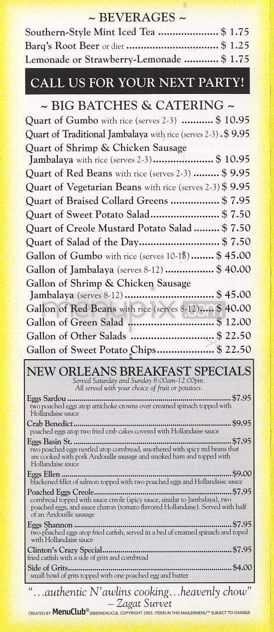 The Gumbo Pot - Los Angeles, CA menu_pic