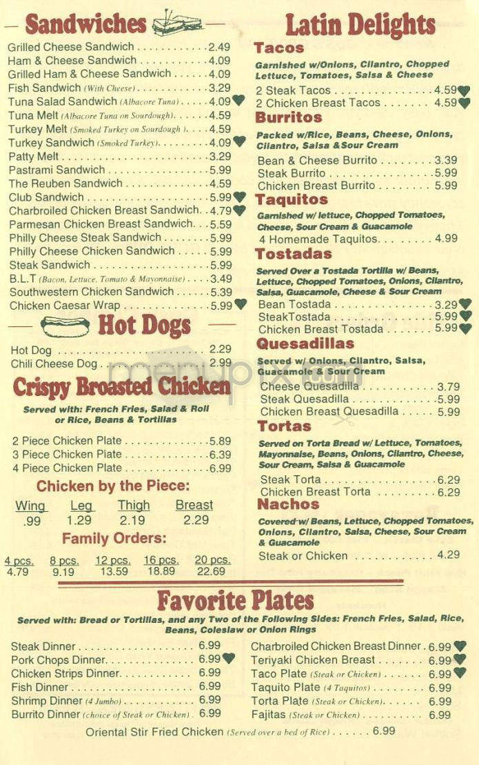 Gus's Drive-In - Los Angeles, CA menu_pic