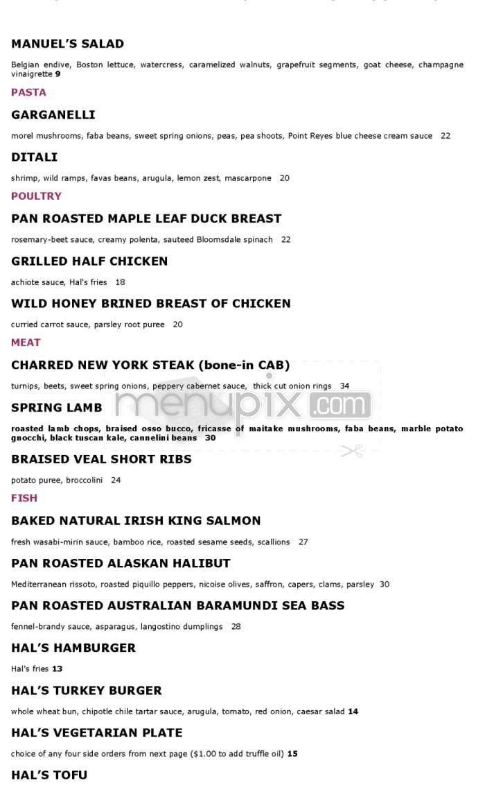 Hal's Bar and Grill - Venice, CA menu_pic