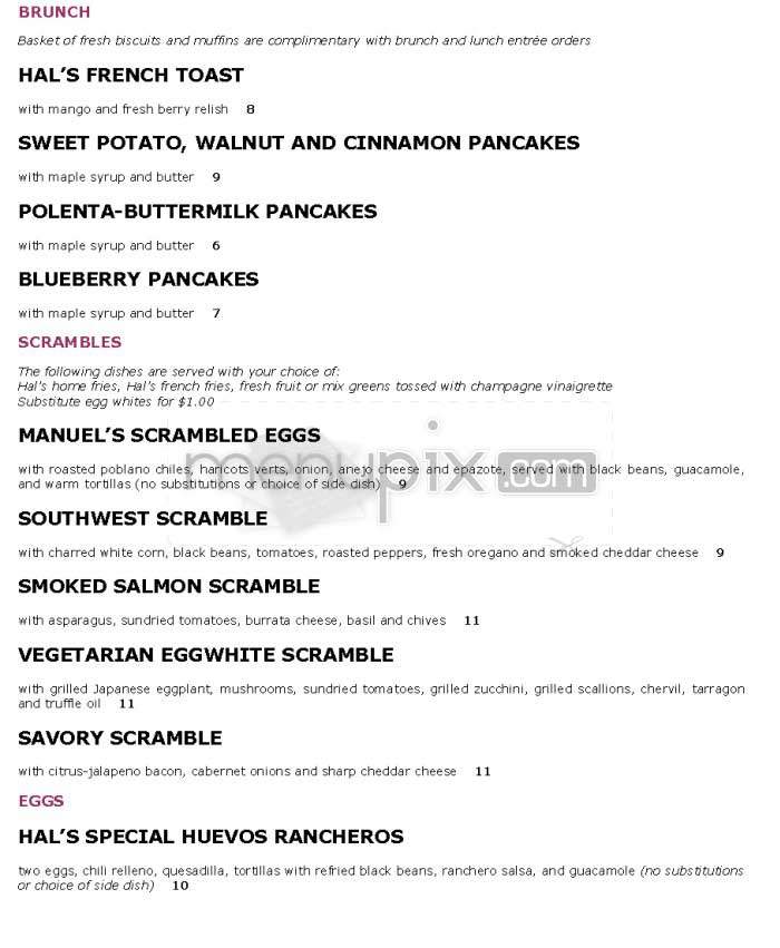 Hal's Bar and Grill - Venice, CA menu_pic
