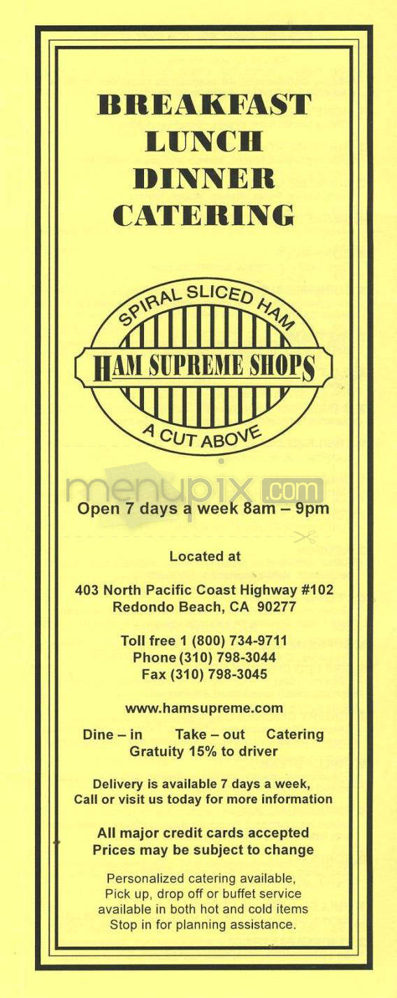 Ham Supreme Shop - Redondo Beach, CA menu_pic
