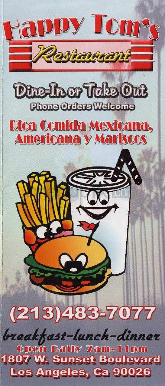 Happy Tom's - Los Angeles, CA menu_pic