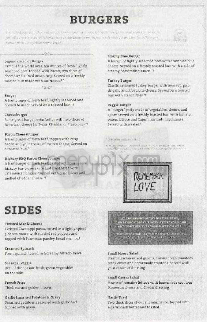 Hard Rock Cafe - Los Angeles, CA menu_pic