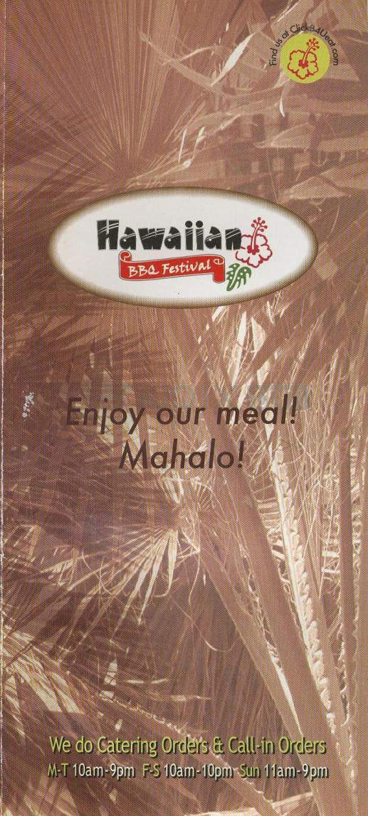 Hawaiian BBQ Festival - Pasadena, CA menu_pic
