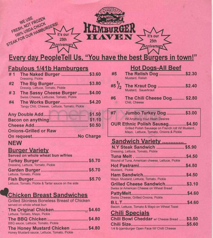 Hamburger Haven - West Hollywood, CA menu_pic