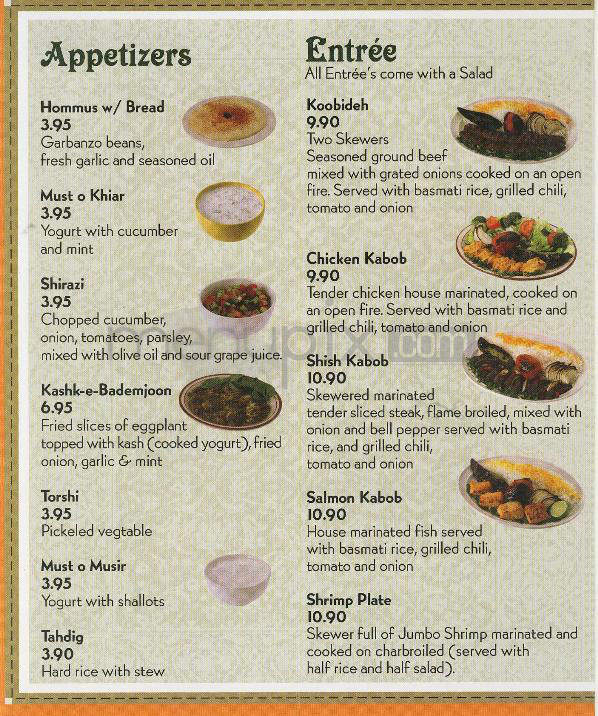 Heidar Baba - Pasadena, CA menu_pic