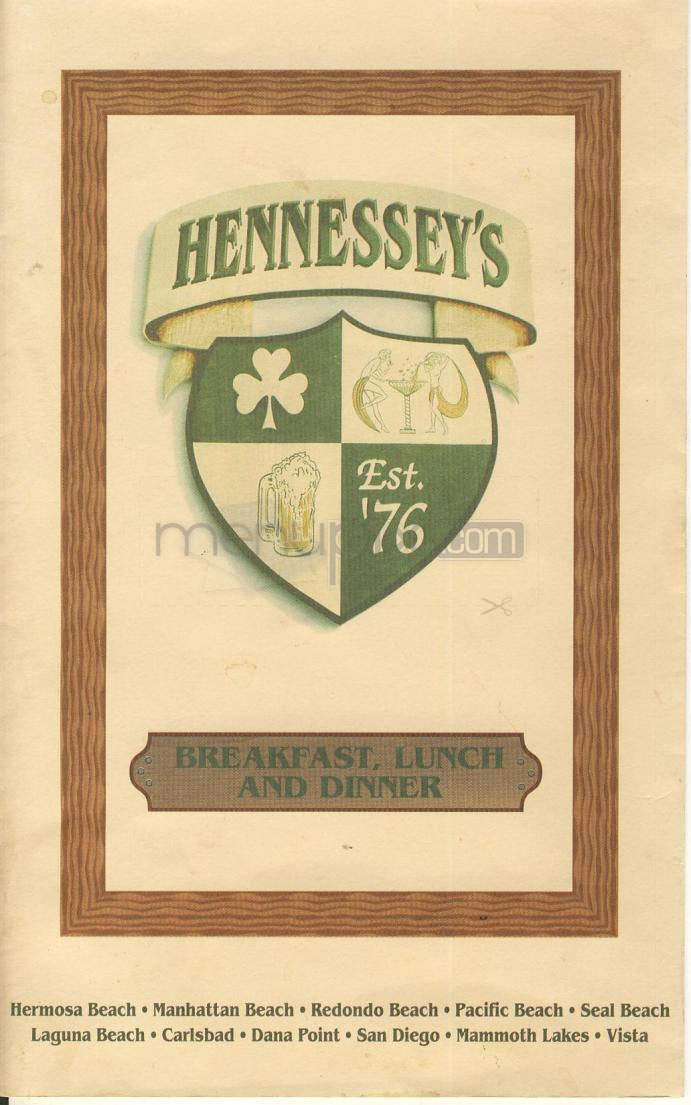 Hennessey's Tavern - Manhattan Beach, CA menu_pic