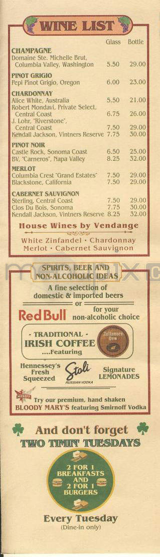 Hennessey's Tavern - Manhattan Beach, CA menu_pic