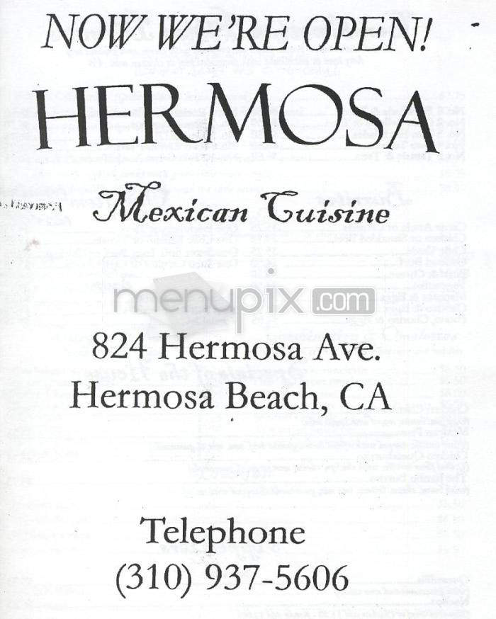 Hermosa Mexican Cuisine - Hermosa Beach, CA menu_pic