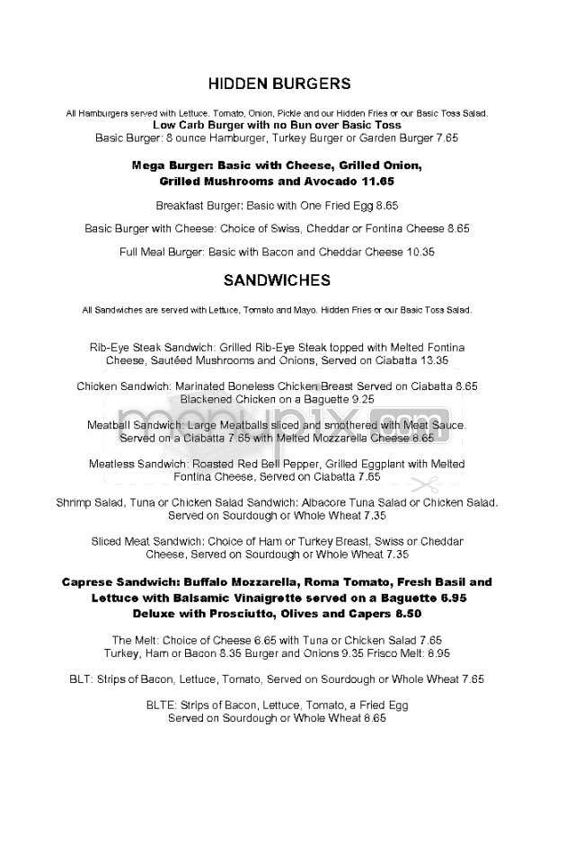 Hidden Cafe - Pacific Palisades, CA menu_pic