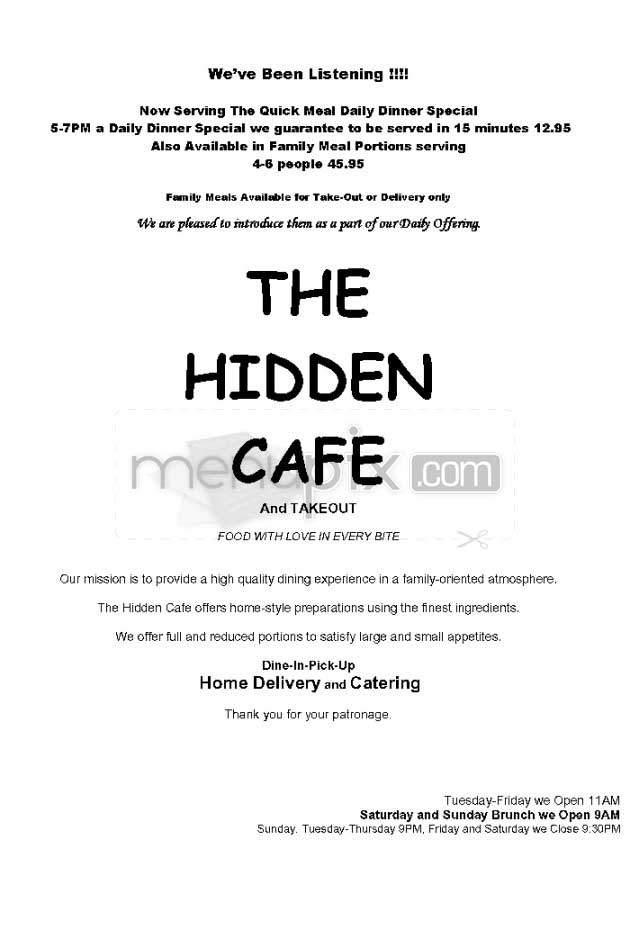 Hidden Cafe - Pacific Palisades, CA menu_pic