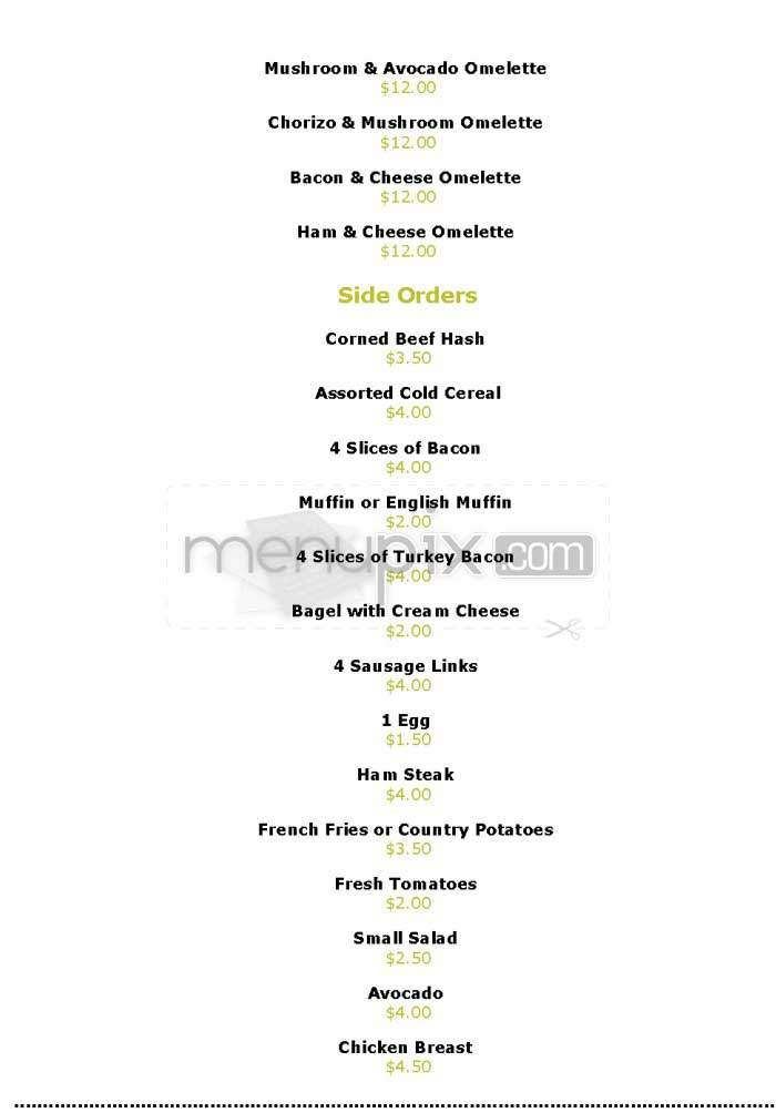 Hideaway Cafe - Honolulu, HI menu_pic
