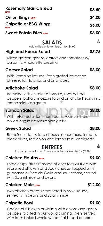 Highland Grounds - Los Angeles, CA menu_pic
