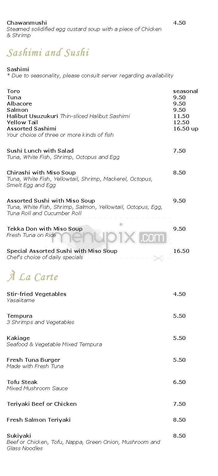 Hirozen - Los Angeles, CA menu_pic