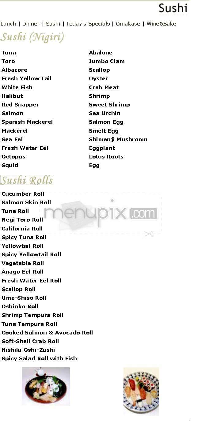 Hirozen - Los Angeles, CA menu_pic