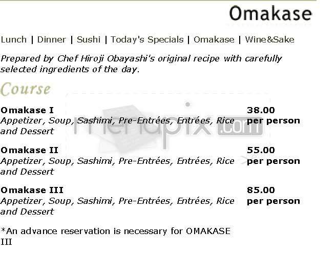 Hirozen - Los Angeles, CA menu_pic