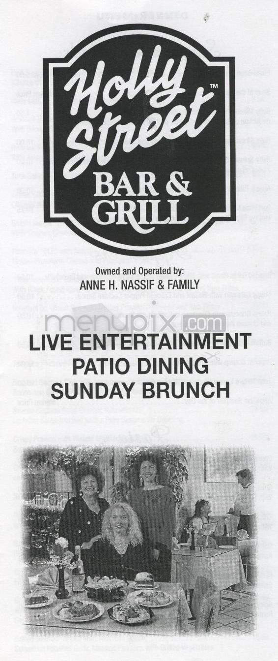 Holly Street Bar & Grill - Pasadena, CA menu_pic