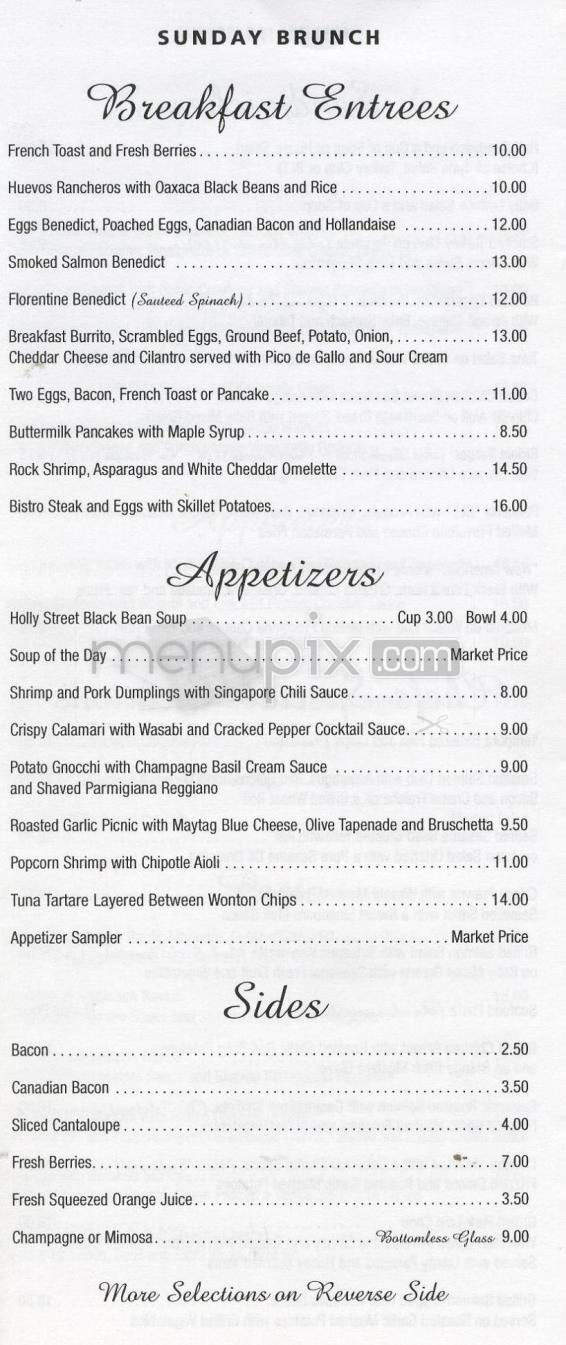 Holly Street Bar & Grill - Pasadena, CA menu_pic
