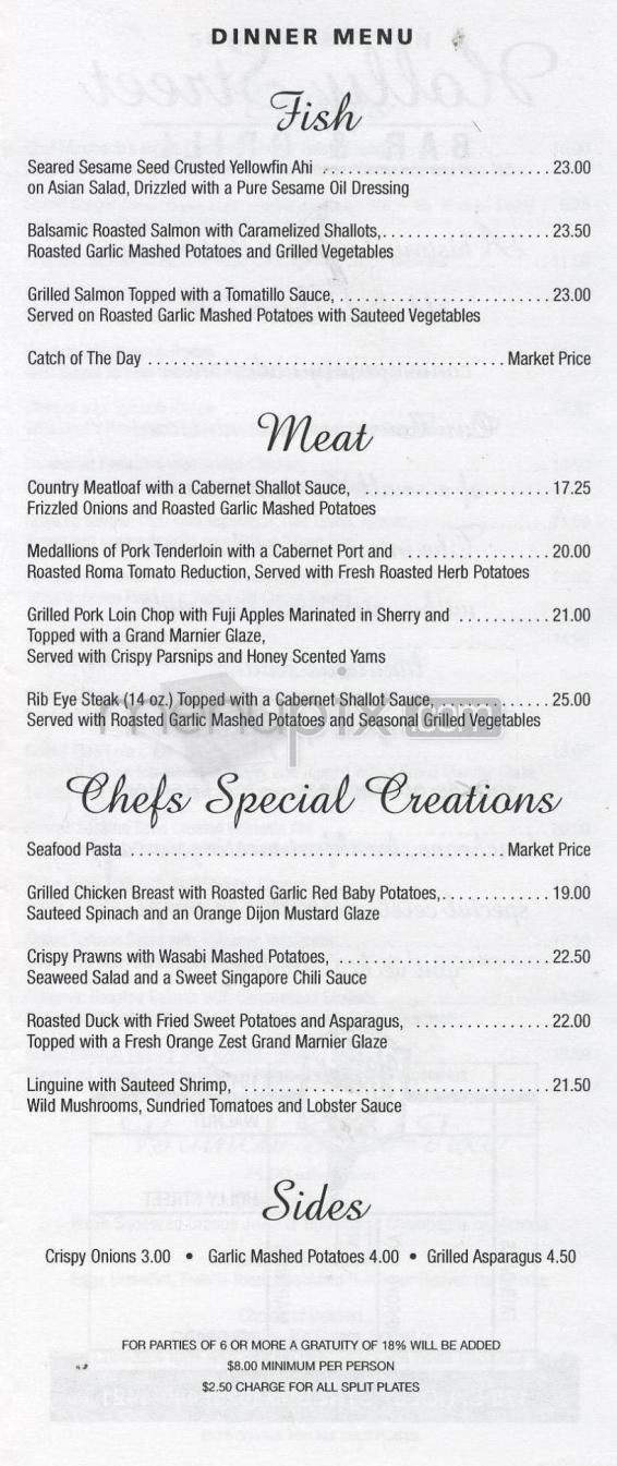 Holly Street Bar & Grill - Pasadena, CA menu_pic