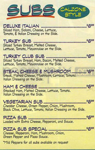Hungry Howie's Pizza - Glendale, CA menu_pic