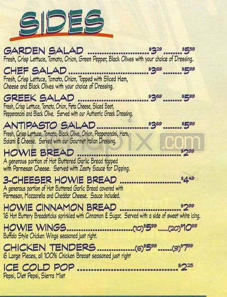 Hungry Howie's Pizza - Glendale, CA menu_pic