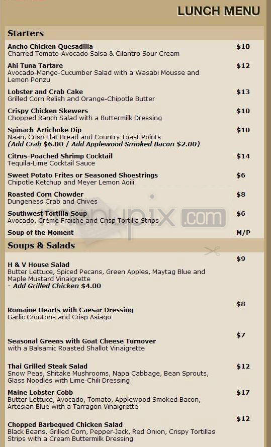 Hollywood & Vine - Hollywood, CA menu_pic