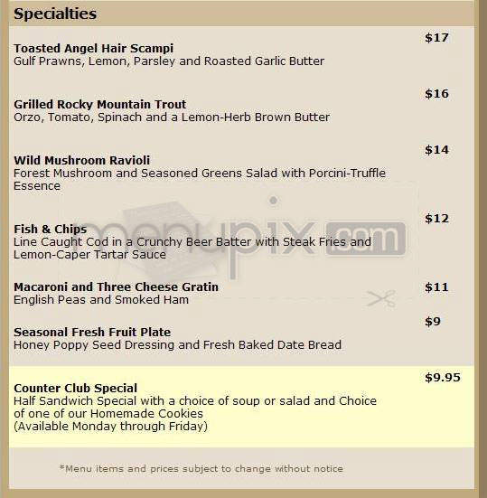 Hollywood & Vine - Hollywood, CA menu_pic