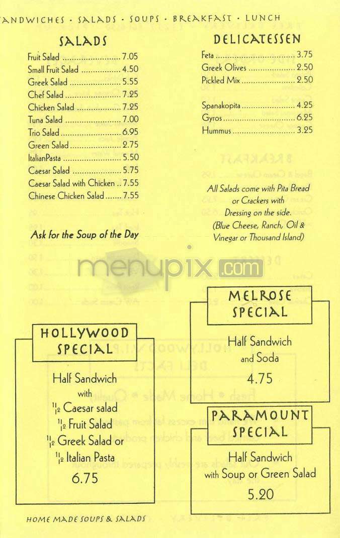 Hollywood VIP Deli - Los Angeles, CA menu_pic