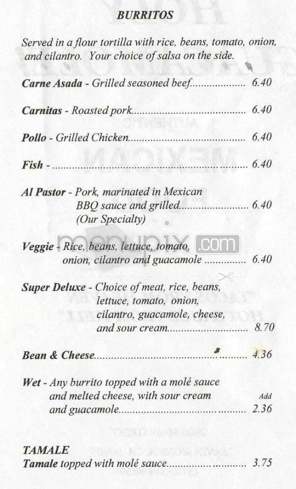 Holy Guacamole - Santa Monica, CA menu_pic