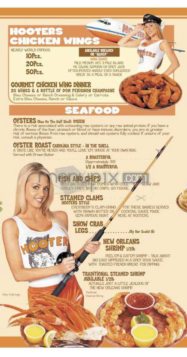 Hooters - Pasadena, CA menu_pic