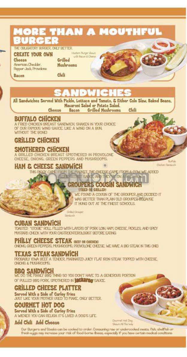 Hooters - Pasadena, CA menu_pic
