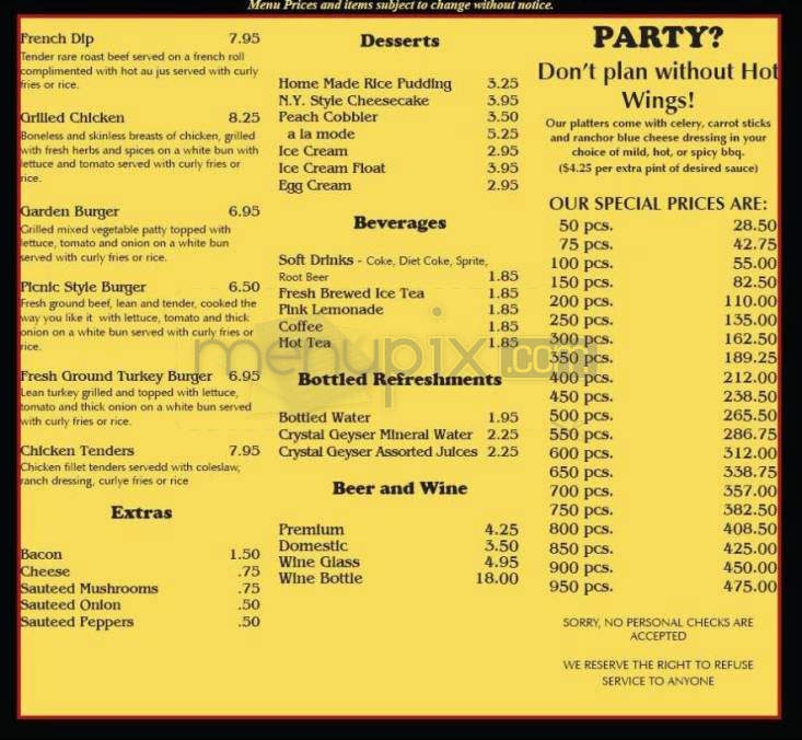 Hot Wings Cafe - Los Angeles, CA menu_pic