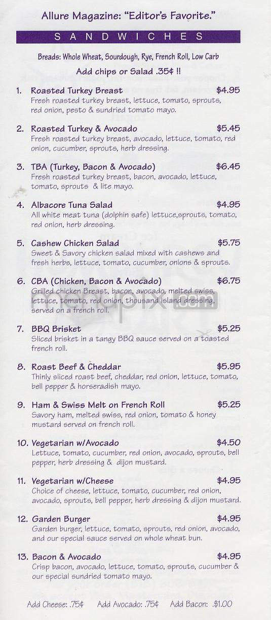 Humphry Yogurt - Sherman Oaks, CA menu_pic