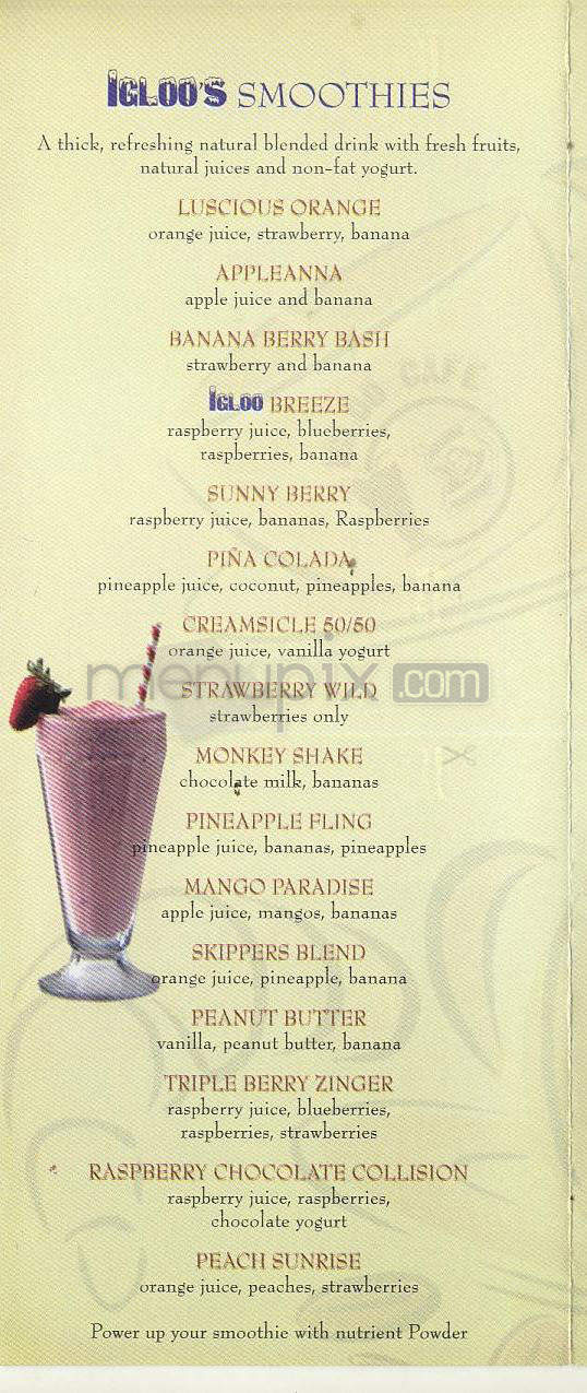 Igloo Cafe - Burbank, CA menu_pic