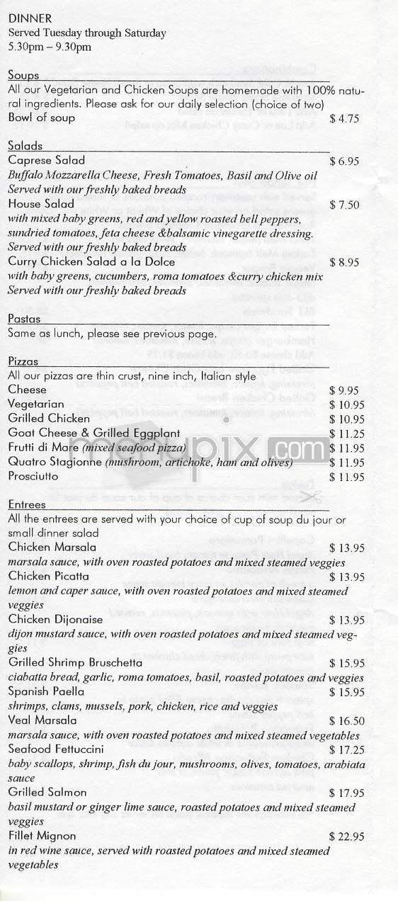 Il Dolce Cafe - Santa Monica, CA menu_pic