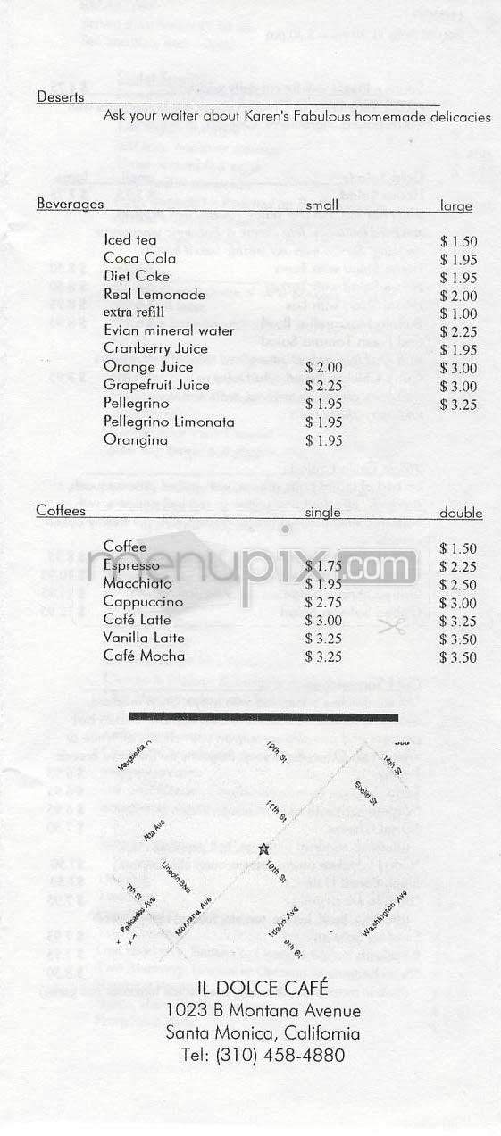 Il Dolce Cafe - Santa Monica, CA menu_pic