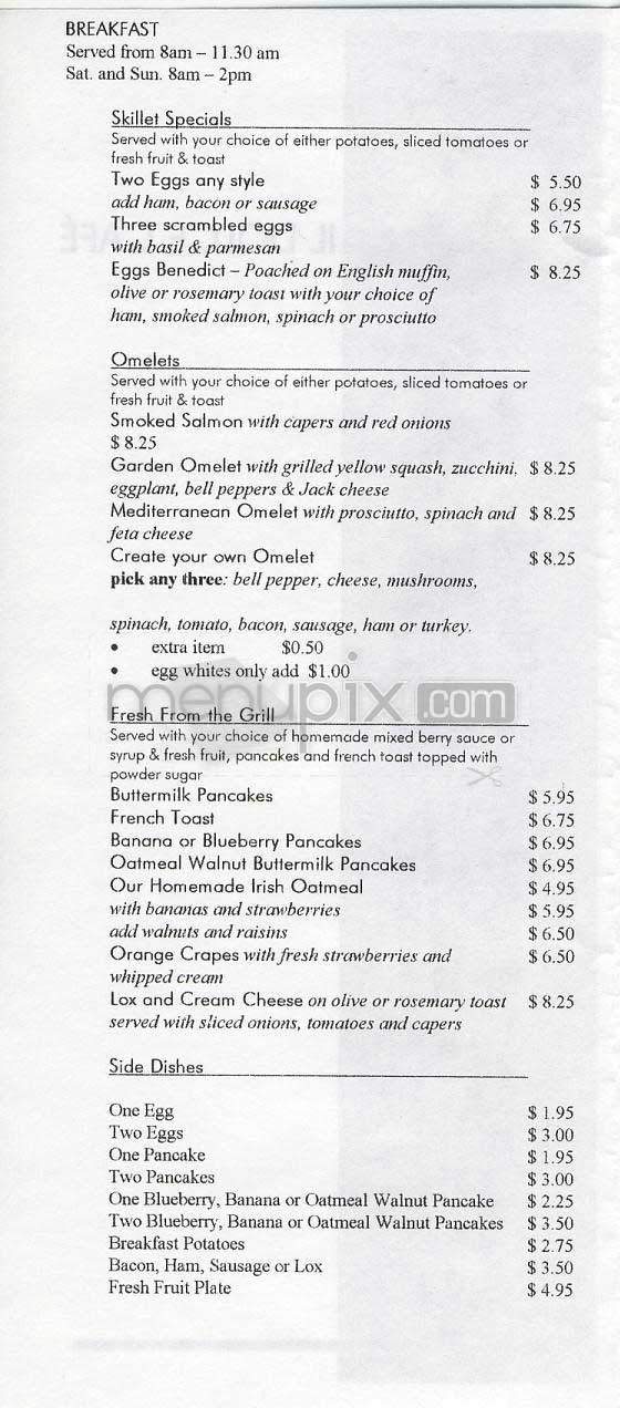 Il Dolce Cafe - Santa Monica, CA menu_pic