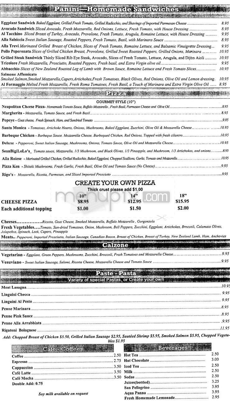 Il Forno Caldo - Beverly Hills, CA menu_pic