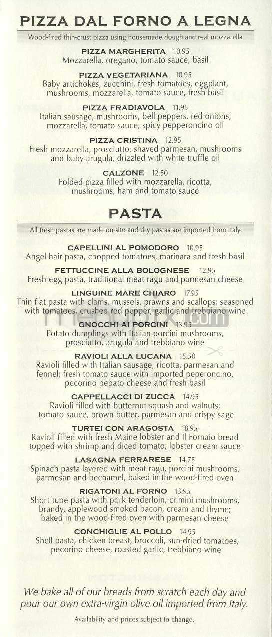 Il Fornaio - Santa Monica, CA menu_pic