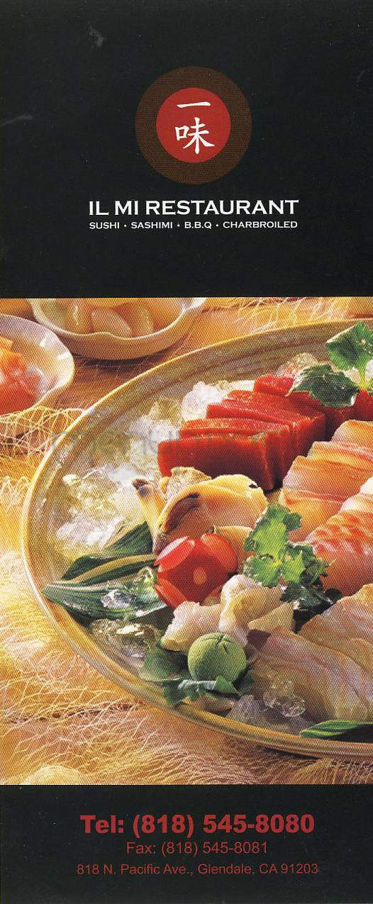 Ilmi Sushi & Sashimi Bar - Glendale, CA menu_pic