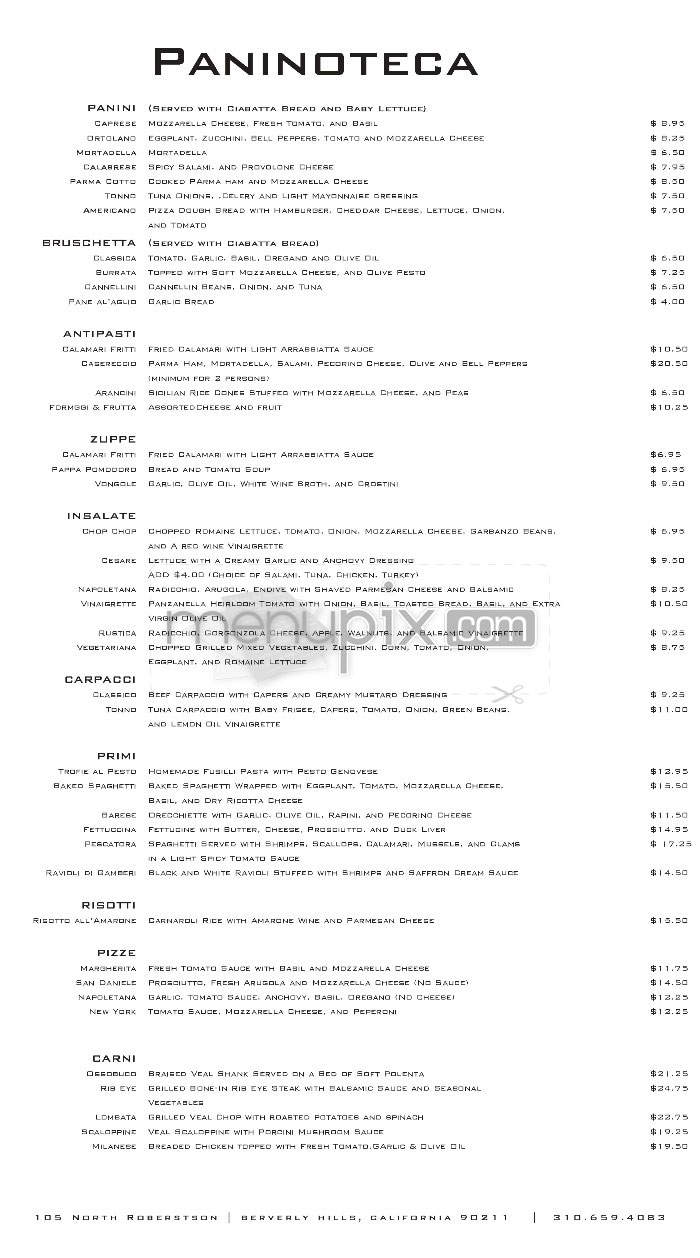 Il Buco - Beverly Hills, CA menu_pic