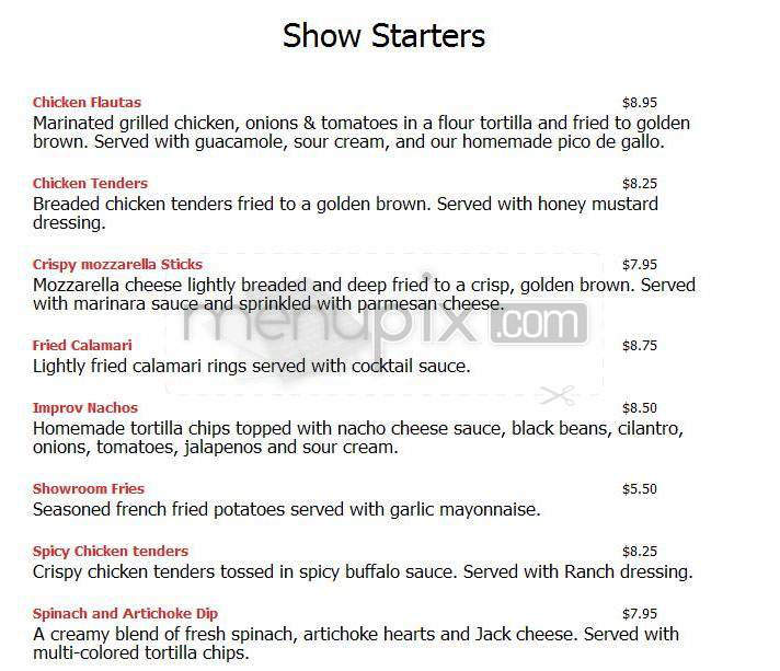 Improv - West Hollywood, CA menu_pic