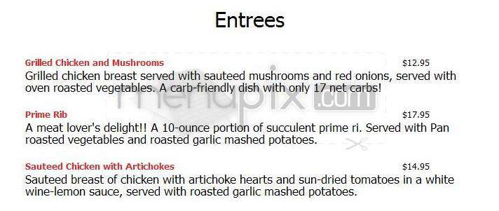 Improv - West Hollywood, CA menu_pic
