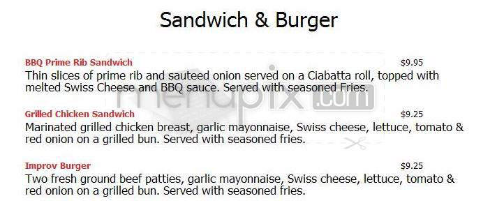 Improv - West Hollywood, CA menu_pic